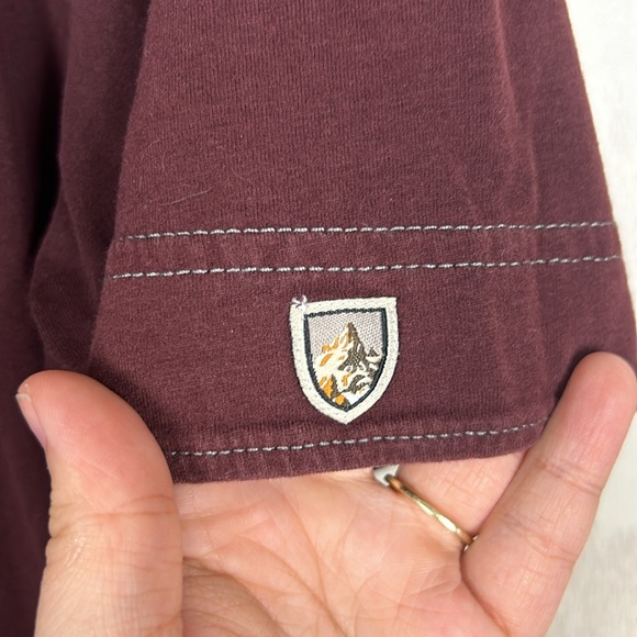 Kuhl Men’s Burgundy Embroidered Collared Short Sleeve Cotton Polo, L - Picture 8 of 14